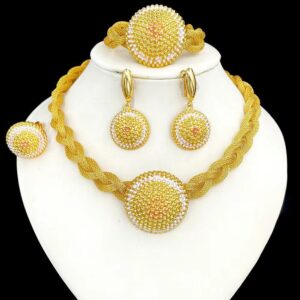 Complete 4-Piece Jewelry Set – 3-Tone Finish