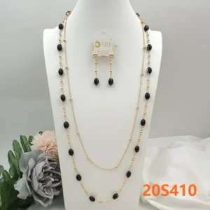 2 pcs of long chain and earrings 2in1 chain