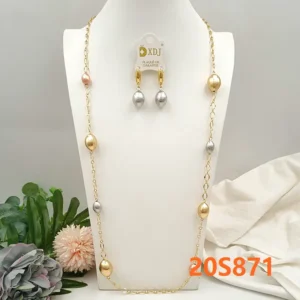 2 pcs of long chain and earrings 2in1 chain