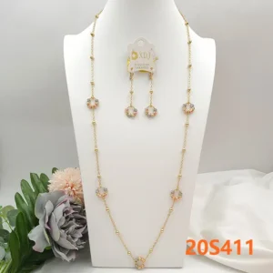 2 pcs of long chain and earrings