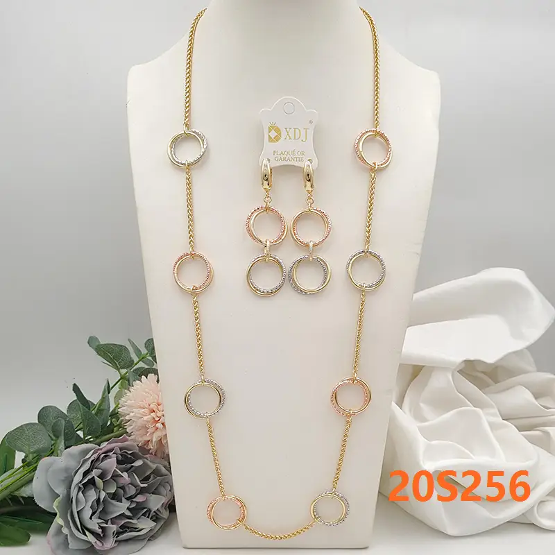 2 pcs of long chain and earrings 2in1 chain