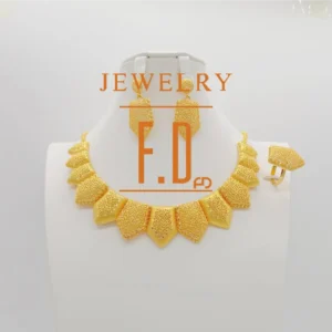 Saudi 24k plated gold jewelry 3pcs