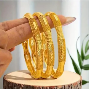 24k Saudi Gold plated bangles 3pcs