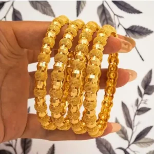 24k Saudi Gold plated bangles 3pcs