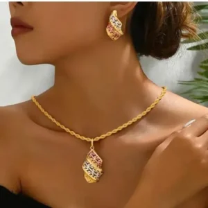 Gold plated 22k 3tone 4pcs jewelry