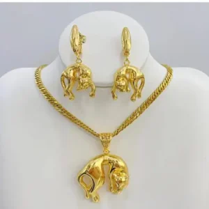 Gold plated 24k 4pcs puma animal designs jewelry